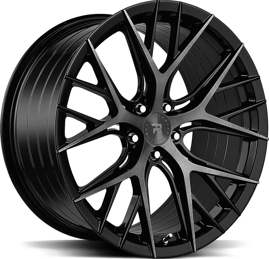 R-SERIES R16 BRUSH DUAL BLACK 10x20 5/112 ET38 CB66.6