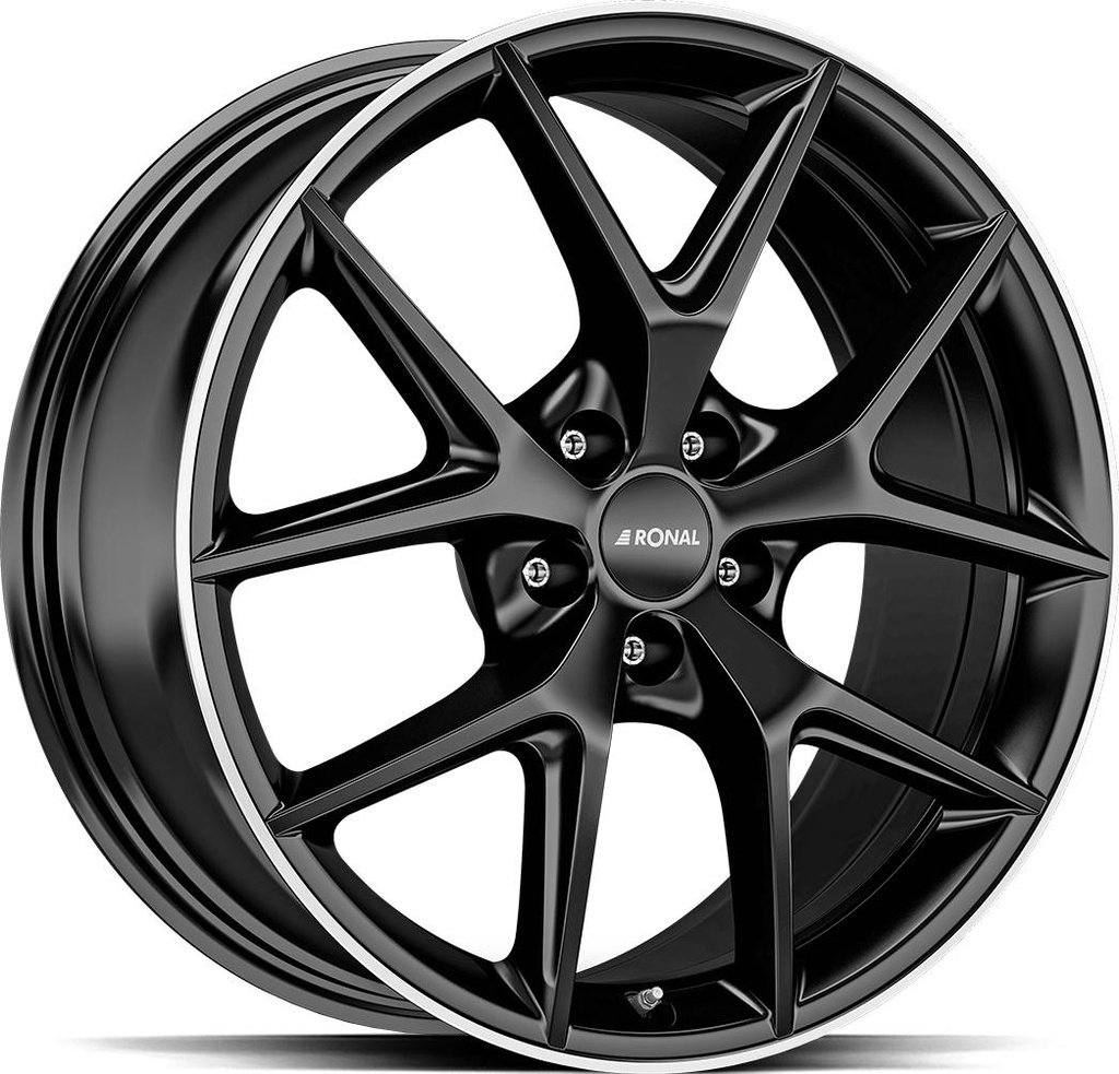 RONAL R75 JET BLACK MATT RIM LIP CUT 8.5x20 5/112 ET50 CB66.5
