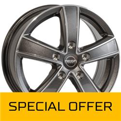 MEGA WHEELS HERCULES 5 ANTHRACITE GREY FRONT POLISHED 6.5x16 5/130 ET61 CB78.1