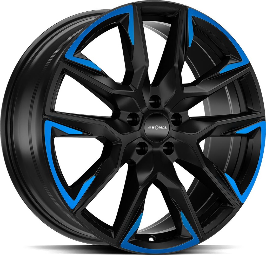RONAL R71 JET BLACK MATT BLUE TINTED MAT 9.5x21 5/112 ET33 CB66.5